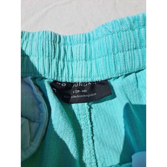 No Boundaries Teal Corduroy Cargo Shorts S (28-30) Elastic Waist Drawstring Wome - Picture 3 of 9